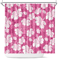 Pink Bula Fiji Masi Hibiscus Seamless Shower Curtain