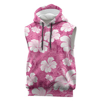 Pink Bula Fiji Masi Hibiscus Seamless Sleeveless Hoodie