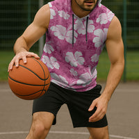 Pink Bula Fiji Masi Hibiscus Seamless Sleeveless Hoodie