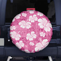 Pink Bula Fiji Masi Hibiscus Seamless Spare Tire Cover