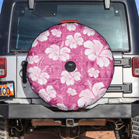 Pink Bula Fiji Masi Hibiscus Seamless Spare Tire Cover