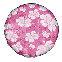 Pink Bula Fiji Masi Hibiscus Seamless Spare Tire Cover
