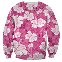 Pink Bula Fiji Masi Hibiscus Seamless Sweatshirt