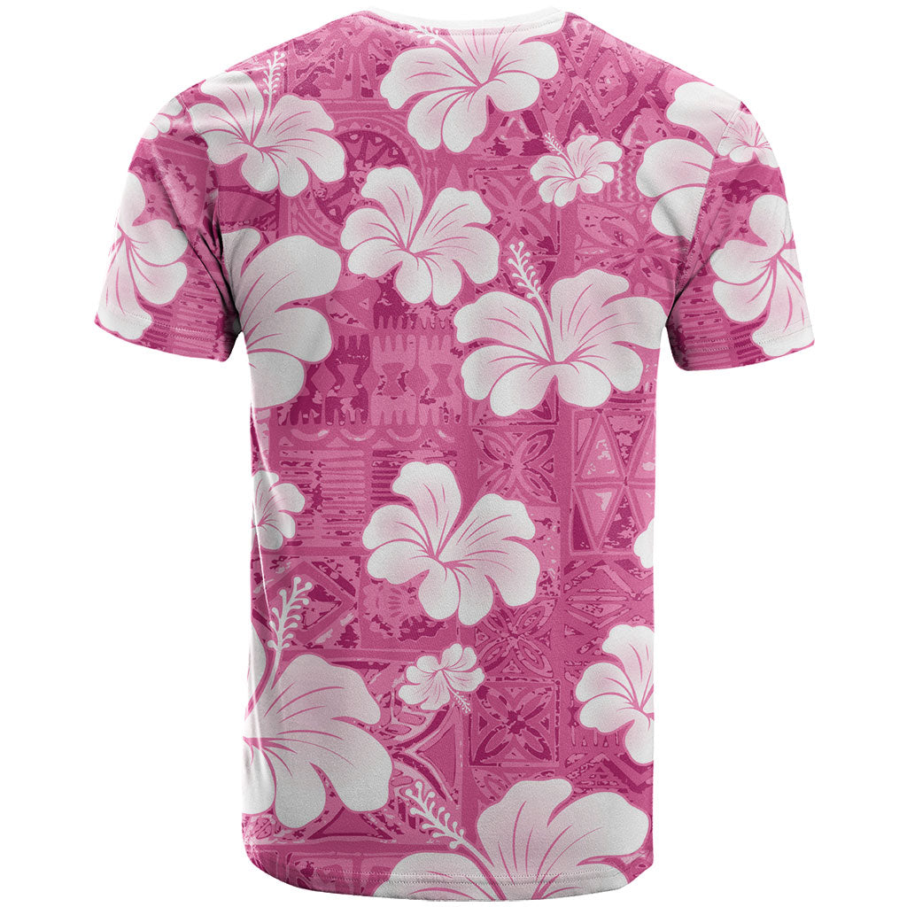 Pink Bula Fiji Masi Hibiscus Seamless T Shirt