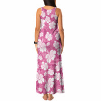 Pink Bula Fiji Masi Hibiscus Seamless Tank Maxi Dress