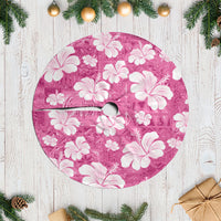Pink Bula Fiji Masi Hibiscus Seamless Tree Skirt