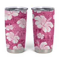 Pink Bula Fiji Masi Hibiscus Seamless Tumbler Cup