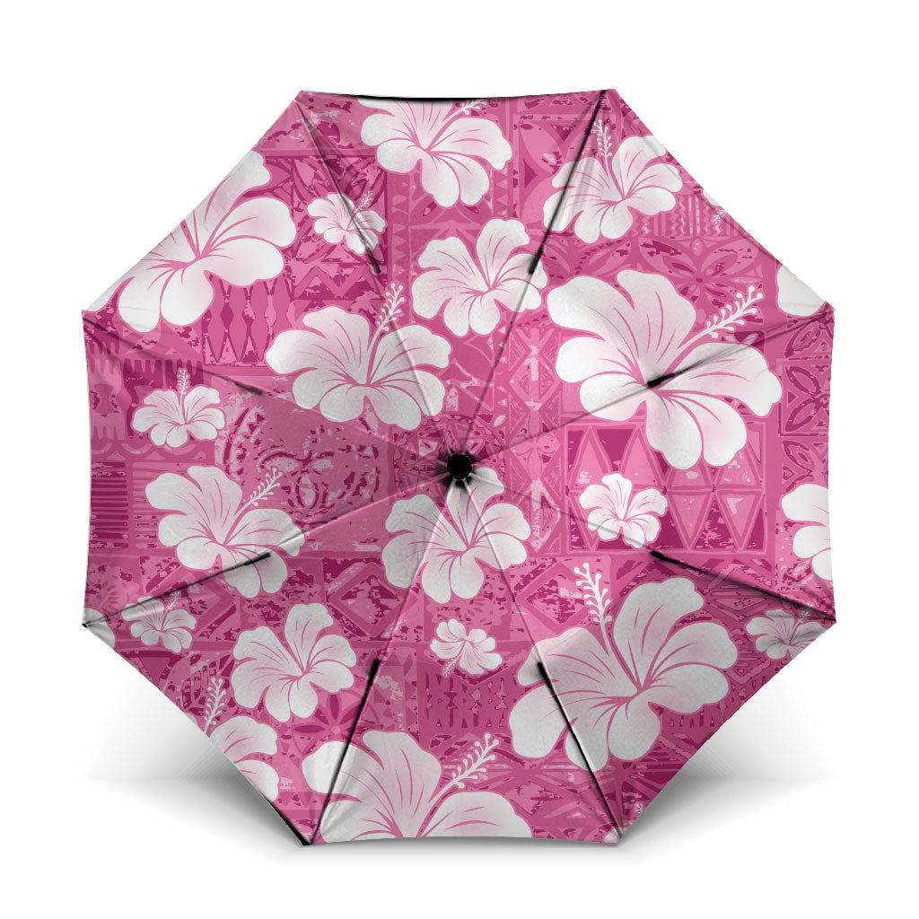 Pink Bula Fiji Masi Hibiscus Seamless Umbrella