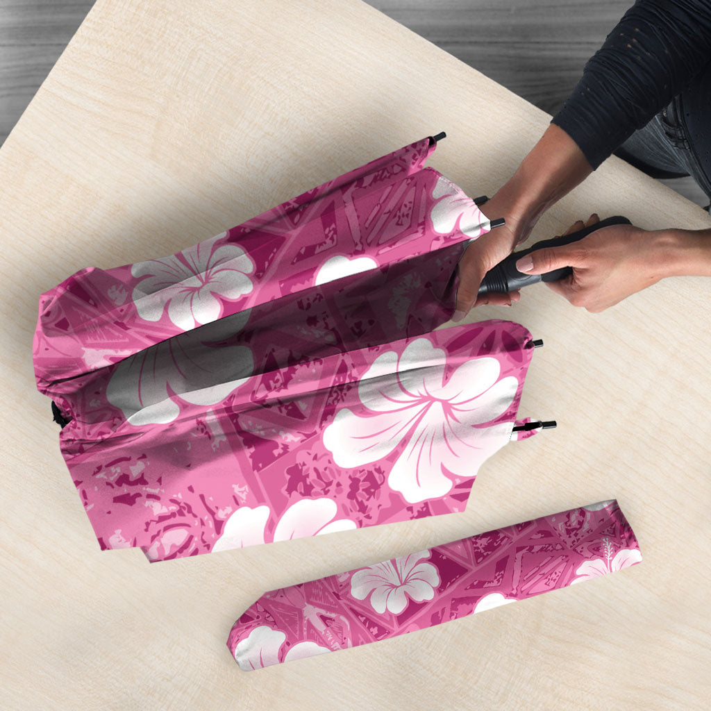 Pink Bula Fiji Masi Hibiscus Seamless Umbrella