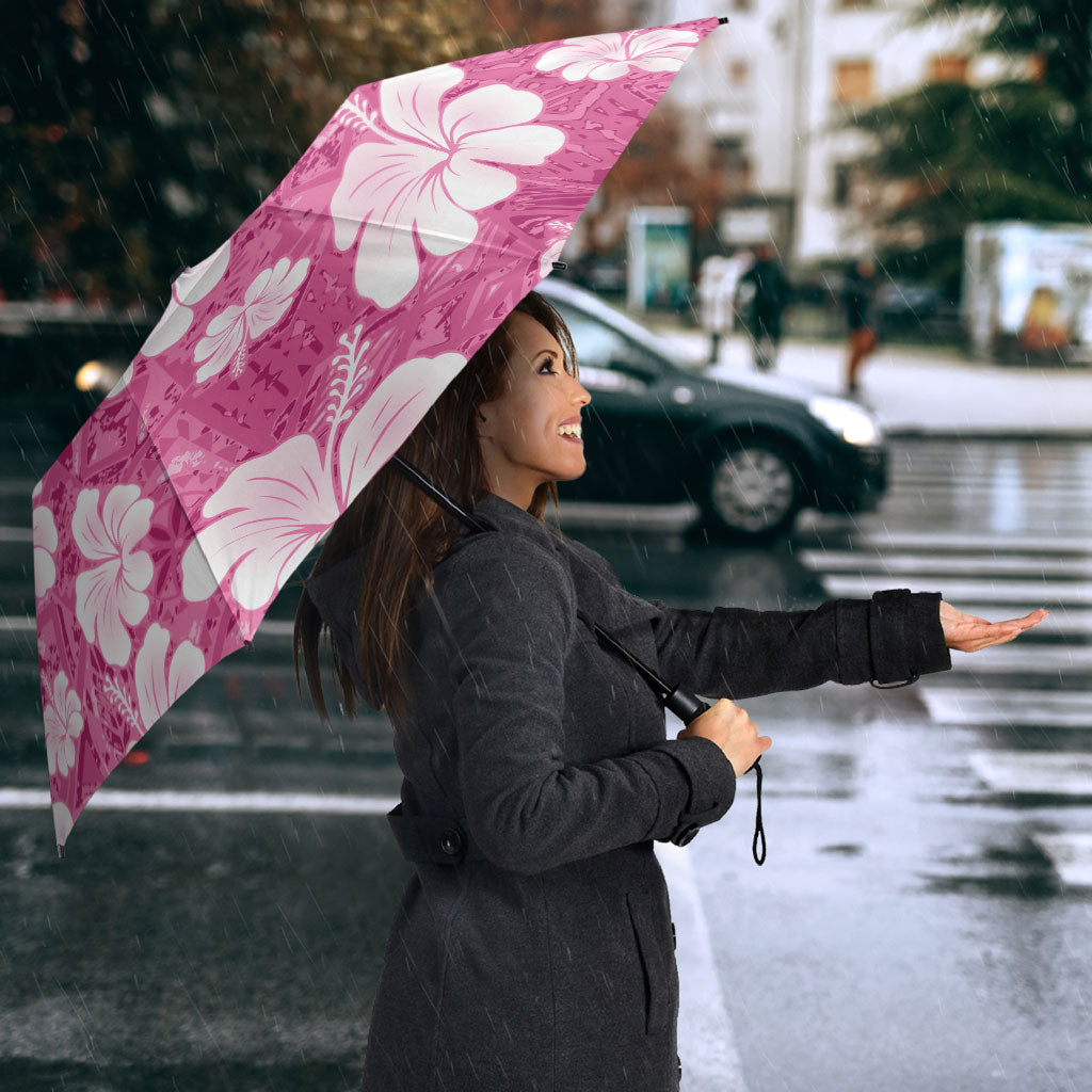 Pink Bula Fiji Masi Hibiscus Seamless Umbrella
