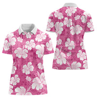 Pink Bula Fiji Masi Hibiscus Seamless Women Polo Shirt