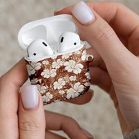 Brown Bula Fiji Masi Hibiscus Seamless AirPods Case