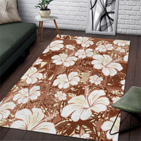 Brown Bula Fiji Masi Hibiscus Seamless Area Rug