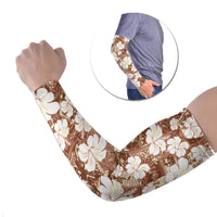Brown Bula Fiji Masi Hibiscus Seamless Arm Sleeves