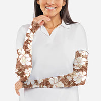 Brown Bula Fiji Masi Hibiscus Seamless Arm Sleeves