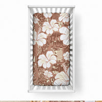 Brown Bula Fiji Masi Hibiscus Seamless Baby Bed Cover LT14 28 × 52 in Brown - Polynesian Pride