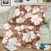 Brown Bula Fiji Masi Hibiscus Seamless Blanket