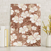 Brown Bula Fiji Masi Hibiscus Seamless Canvas Wall Art