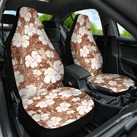 Brown Bula Fiji Masi Hibiscus Seamless Car Seat Cover