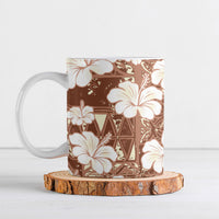 Brown Bula Fiji Masi Hibiscus Seamless Ceramic Mug