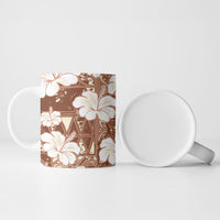 Brown Bula Fiji Masi Hibiscus Seamless Ceramic Mug