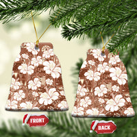 Brown Bula Fiji Masi Hibiscus Seamless Ceramic Ornament