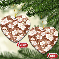 Brown Bula Fiji Masi Hibiscus Seamless Ceramic Ornament