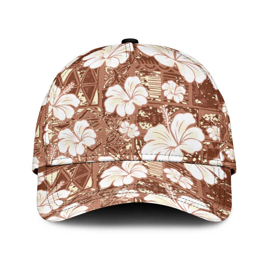 Brown Bula Fiji Masi Hibiscus Seamless Classic Cap