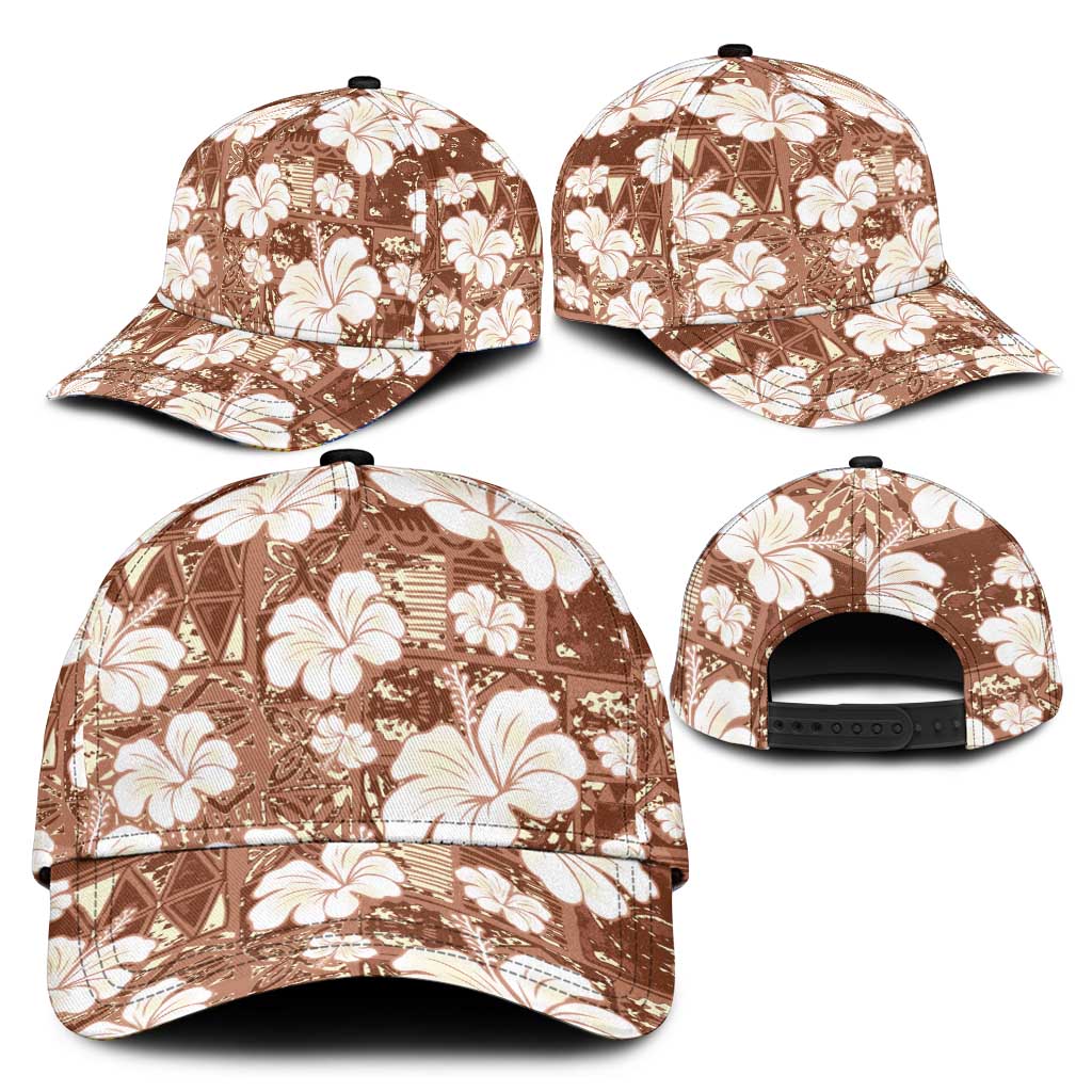 Brown Bula Fiji Masi Hibiscus Seamless Classic Cap