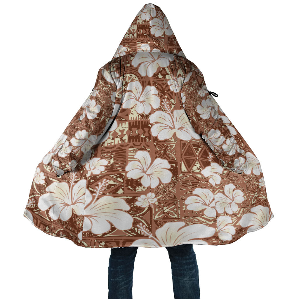 Brown Bula Fiji Masi Hibiscus Seamless Cloak