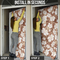 Brown Bula Fiji Masi Hibiscus Seamless Door Cover
