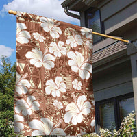 Brown Bula Fiji Masi Hibiscus Seamless Garden Flag