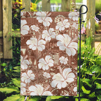 Brown Bula Fiji Masi Hibiscus Seamless Garden Flag