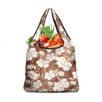 Brown Bula Fiji Masi Hibiscus Seamless Grocery Bag