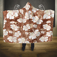 Brown Bula Fiji Masi Hibiscus Seamless Hooded Blanket