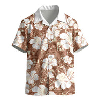 Brown Bula Fiji Masi Hibiscus Seamless Kid Hawaiian Shirt