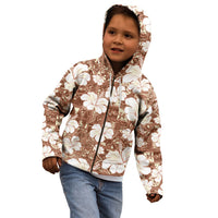Brown Bula Fiji Masi Hibiscus Seamless Kid Hoodie