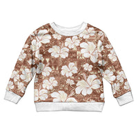 Brown Bula Fiji Masi Hibiscus Seamless Kid Ugly Christmas Sweater