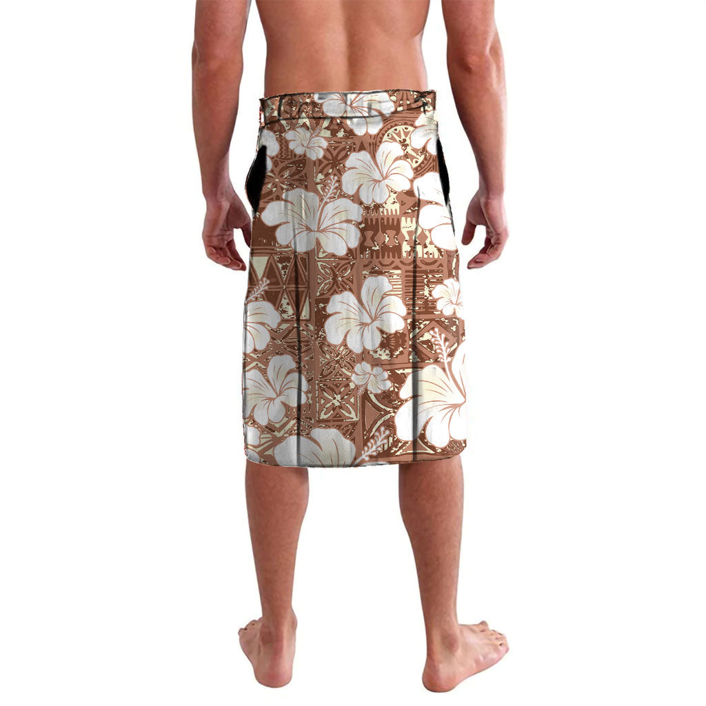 Brown Bula Fiji Masi Hibiscus Seamless Lavalava
