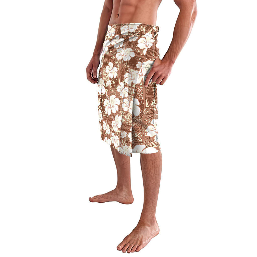Brown Bula Fiji Masi Hibiscus Seamless Lavalava