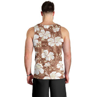 Brown Bula Fiji Masi Hibiscus Seamless Men Tank Top