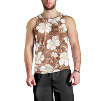 Brown Bula Fiji Masi Hibiscus Seamless Men Tank Top