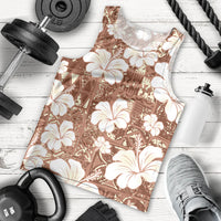 Brown Bula Fiji Masi Hibiscus Seamless Men Tank Top