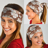 Brown Bula Fiji Masi Hibiscus Seamless Neck Gaiter