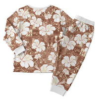 Brown Bula Fiji Masi Hibiscus Seamless Christmas Pajama Set