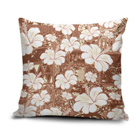 Brown Bula Fiji Masi Hibiscus Seamless Pillow Cover