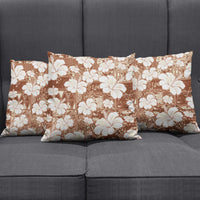 Brown Bula Fiji Masi Hibiscus Seamless Pillow Cover