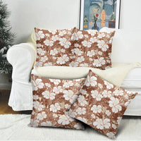 Brown Bula Fiji Masi Hibiscus Seamless Pillow Cover