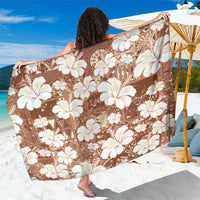 Brown Bula Fiji Masi Hibiscus Seamless Sarong