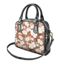 Brown Bula Fiji Masi Hibiscus Seamless Shoulder Handbag